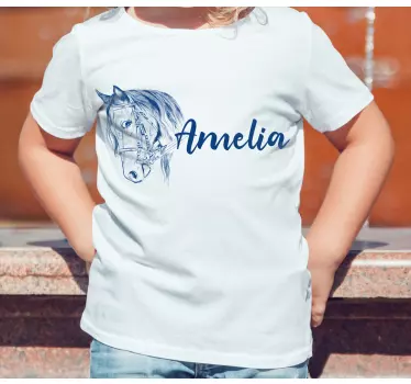 Amelias hesteportræt t-shirt til børn - TenStickers