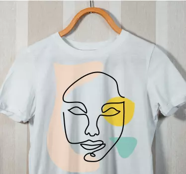 Ansigt tegning kunst t-shirt - TenStickers