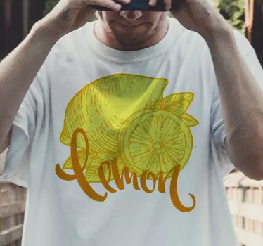 Appelsin og citron skitse sød skjorte - TenStickers