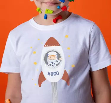 Astronaut med raket -børneskjorte - TenStickers