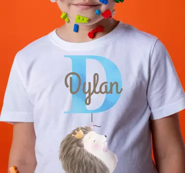 Baby t-shirt dylan med pindsvinekrone - TenStickers