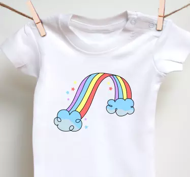 Baby t-shirt farverige regnbuemoln - TenStickers