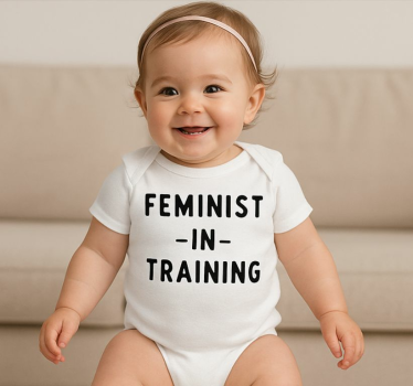 Baby t-shirt feminist i træning - TenStickers