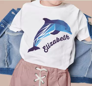 Baby t-shirt med geometrisk delfin illustration - TenStickers