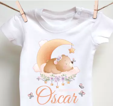 Baby t-shirt med hyggelig bjørn nattema - TenStickers