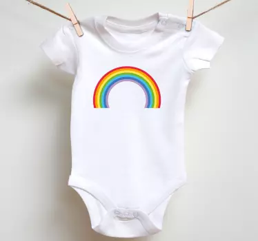 Baby t-shirt med lyst regnbue design - TenStickers