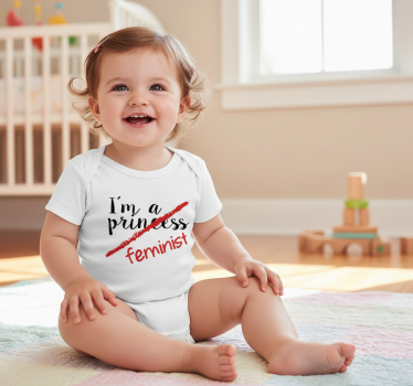 Baby t-shirt med moderne feministisk tekst grafik - TenStickers