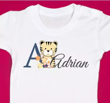 Baby t-shirt med personlig tiger tema - TenStickers