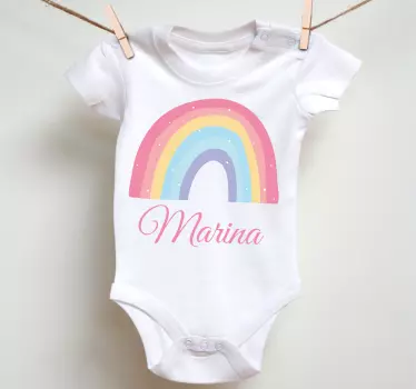 Baby t-shirt med regnbue personligt design - TenStickers
