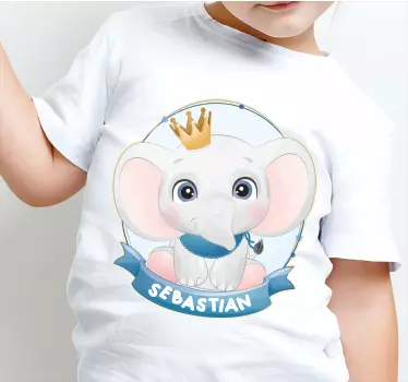 Baby t-shirt med sødt elefantdesign - TenStickers
