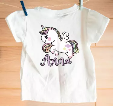 Baby t-shirt med sødt enhjørning design - TenStickers