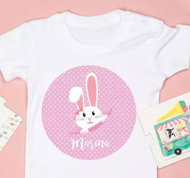 Baby t-shirt med sødt kanin design - TenStickers
