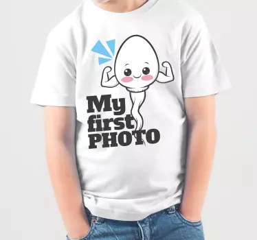 Baby t-shirt mit mit første foto - TenStickers