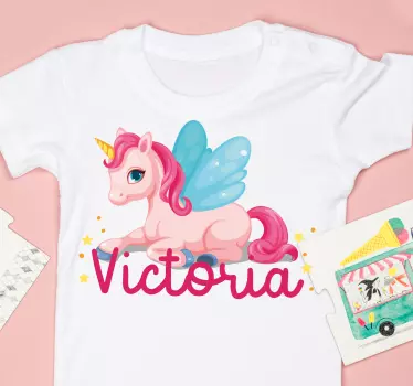 Baby t-shirt sød enhjørning karakter - TenStickers