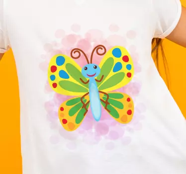 Baby t-shirt sød farverig sommerfugl - TenStickers