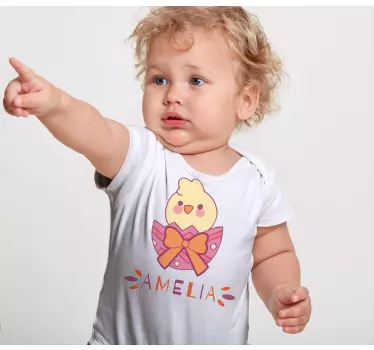 Baby t-shirt sød kylling med sløjfe - TenStickers