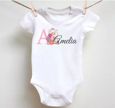 Baby t-shirt sød svin personliggjort outfit - TenStickers