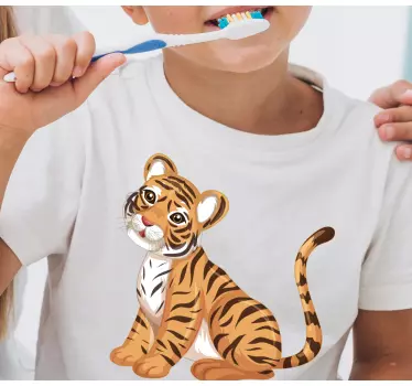 Baby tiger portræt børneskjorte - TenStickers