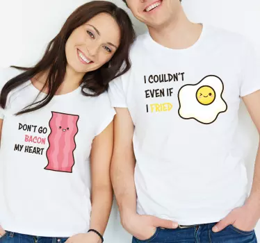 Bacon og stegning matchende skjorter til par - TenStickers