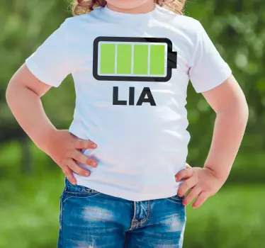 Batteri med navn med navn t -shirt - TenStickers