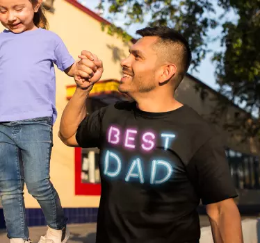 Bedste far neon fars dag t shirt - TenStickers