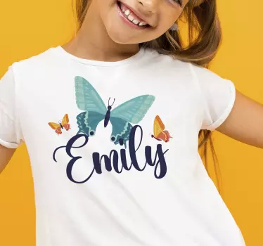 Bicolor sommerfugle t-shirt til børn - TenStickers