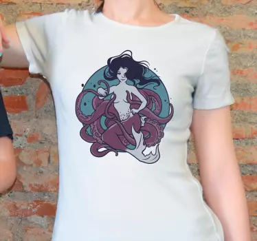 Blæksprutte kvinde t-shirt - TenStickers