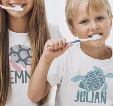 Blød farve skildpadder børne shirt - TenStickers