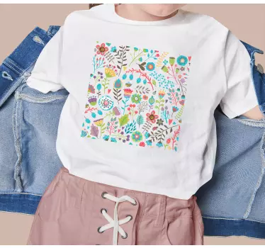 Blomstermønster glæde t-shirt til børn - TenStickers