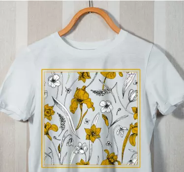 Blomstret mønstret motiv original t-shirt - TenStickers