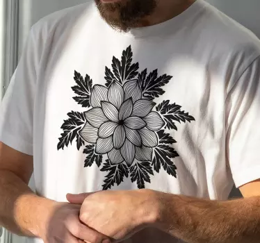 Blomstret t-shirt med paisley fliser - TenStickers