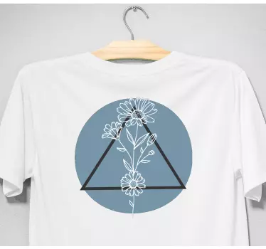 Blomstret trekant print original t-shirt - TenStickers