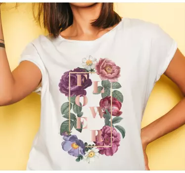Tilpasset blomstertypografi original t-shirt - TenStickers