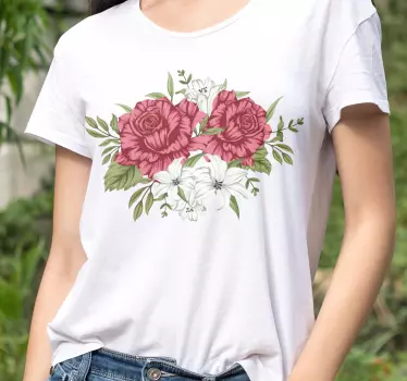 Børnet-shirt med blomsterrosedetaljer - TenStickers