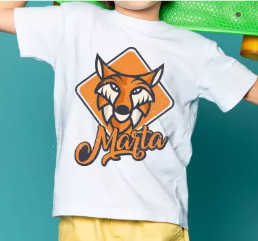 Børnet-shirt med navn på ræv - TenStickers