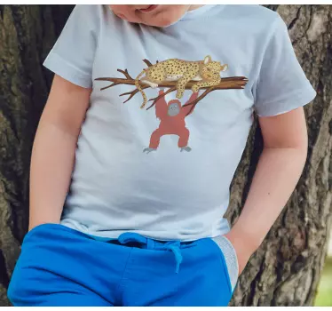 Børnet-shirt med sjov dyreoplevelse - TenStickers