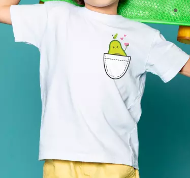 Børnet-shirt med sød avocado lomme - TenStickers