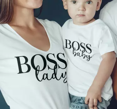 Boss dame, boss baby mor og datter skjorte - TenStickers