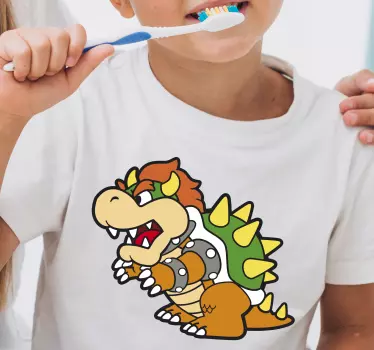 Bowser tegneserie børneskjorte - TenStickers