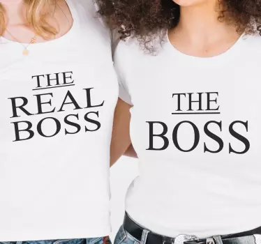 Chefen og den rigtige boss t-shirt mor og datter skjorte - TenStickers