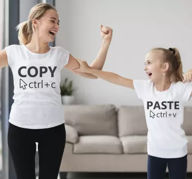 Copy paste shirt mor og datter shirt - TenStickers