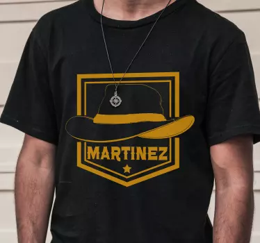 Cowboy hat med navnet t-shirt - TenStickers
