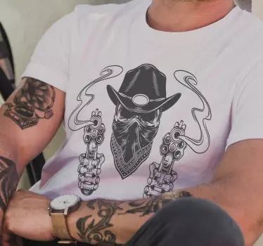 Cowboy kranium og bandanna t-shirt - TenStickers