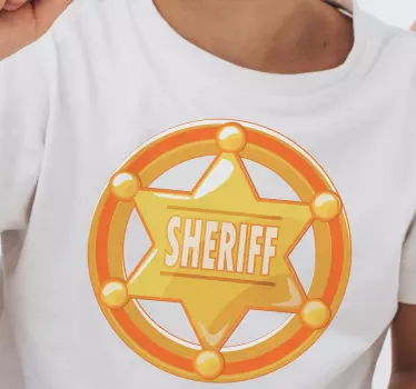Cowboy stjerne med navnet tshirt - TenStickers