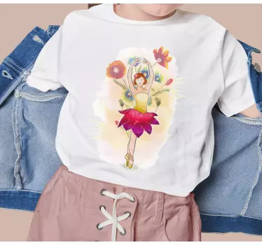 Danser med kjole af blomster t-shirt - TenStickers