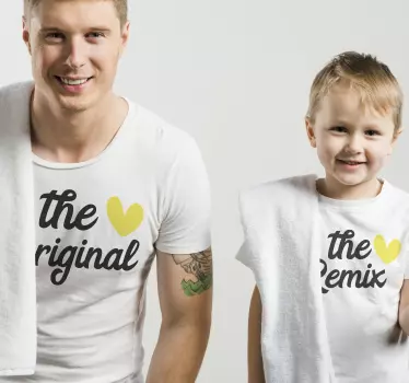 Den originale t-shirt og remix far og søn tøj - TenStickers