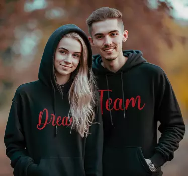 Dream team Hoodie til par - TenStickers