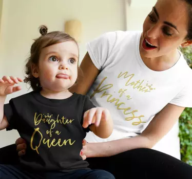 Dronning & prinsesse mor og datter t-shirt - TenStickers
