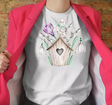 Elegant vintergækker t-shirt med blomsterdesign - TenStickers