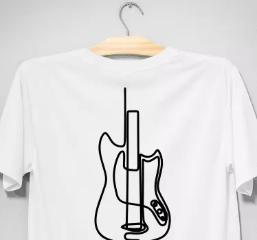 Elektrisk guitar minimalistisk design t-shirt - TenStickers